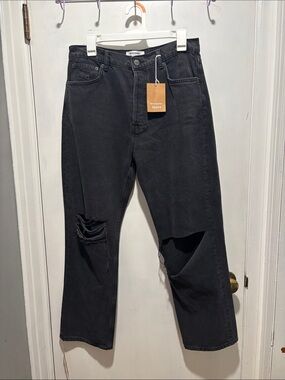 New NWT REFORMATION Cynthia high rise straight destroyed jeans size 24